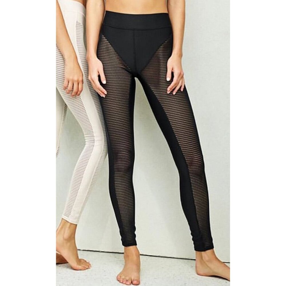 Alo High-Waist Airlift Energize Legging Black Sheer Mesh Cut-Outs Cutouts Tights - Picture 7 of 16
